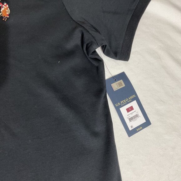 U.S. Polo Assn. Mens Black Polo Shirt With Embroidered Logo Short Sleeves Classi - Picture 5 of 6